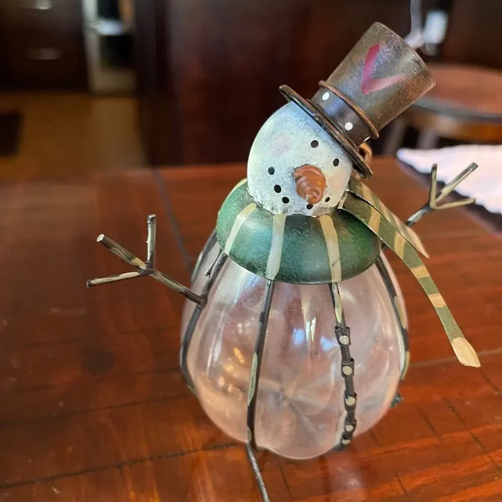 Christmas ornament snowman glass